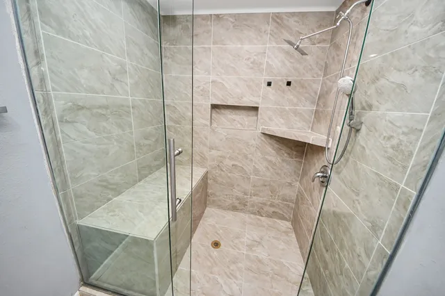 a bathroom with a shower
