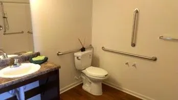 a bathroom with a sink and a toilet