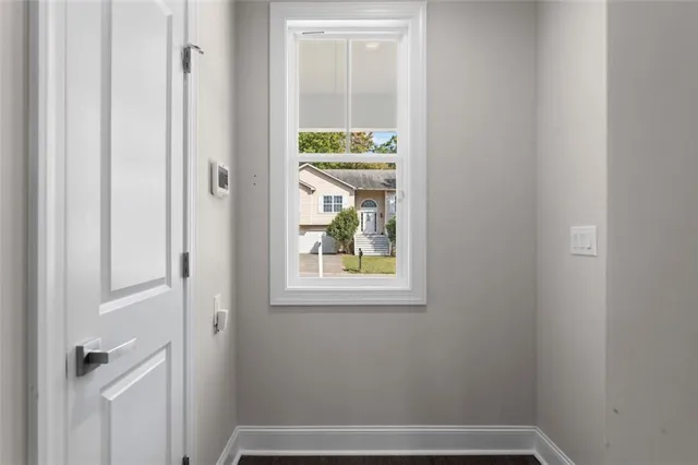 a view of small space with window