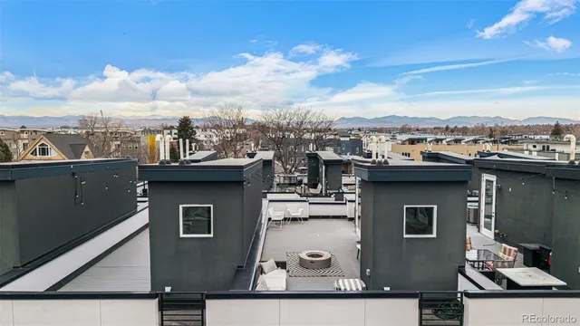 a view of a buildings from a terrace