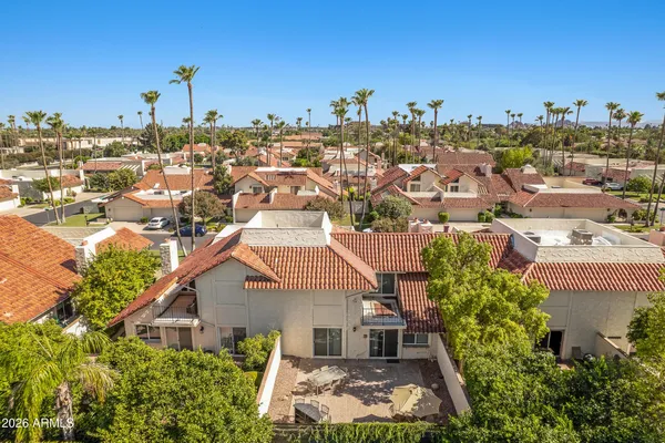 an aerial view of multiple house