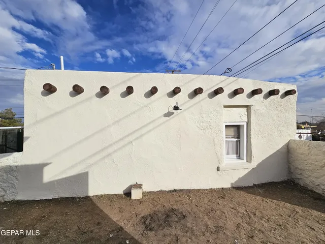 a view of wooden door