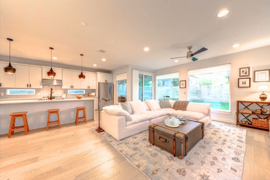 916 East 50th Street, Unit 1 Austin, TX 78751 - Photo 6 of 36 Spacious, open living at its finest, accentuated by wall of windows.
