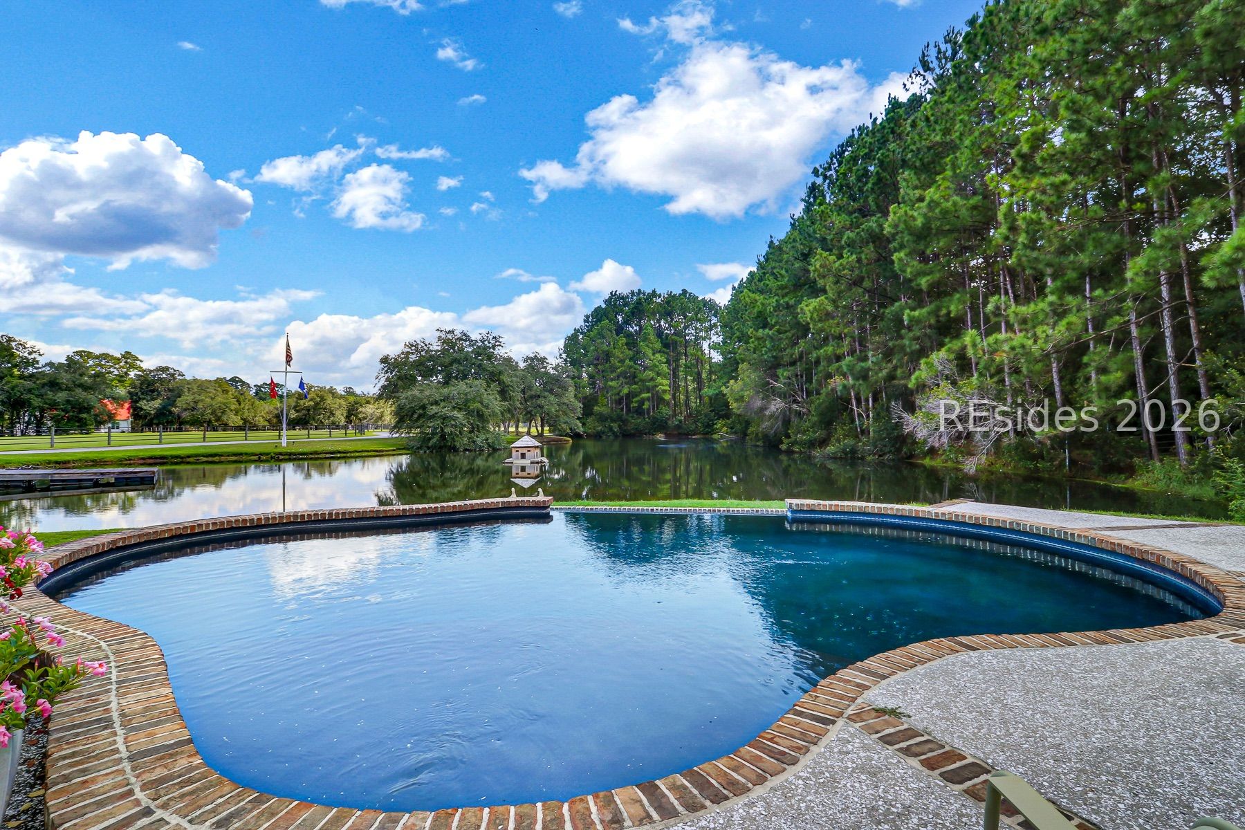 165 Golda Drive Ridgeland, SC 29936 - Photo 48 of 100 Heated Saltwater Infinity Pool looking at lake!