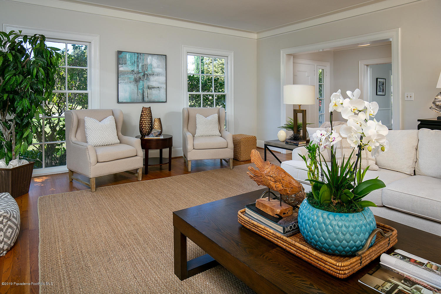 820 Arden Road Pasadena, CA 91106 - Photo 11 of 75 a living room with furniture potted plant and windows