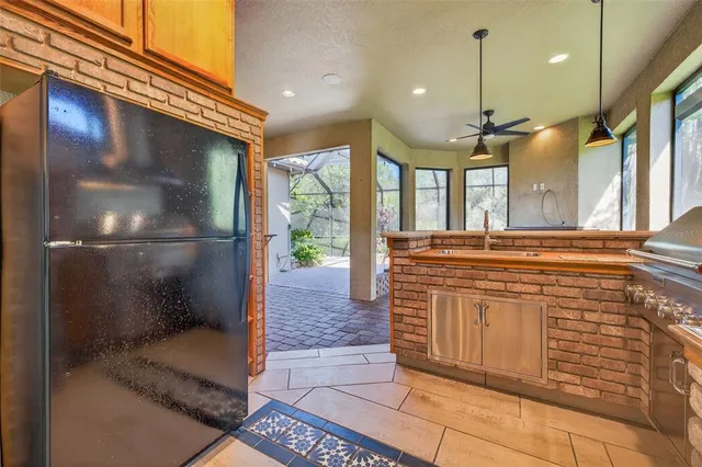 a bathroom with a glass door