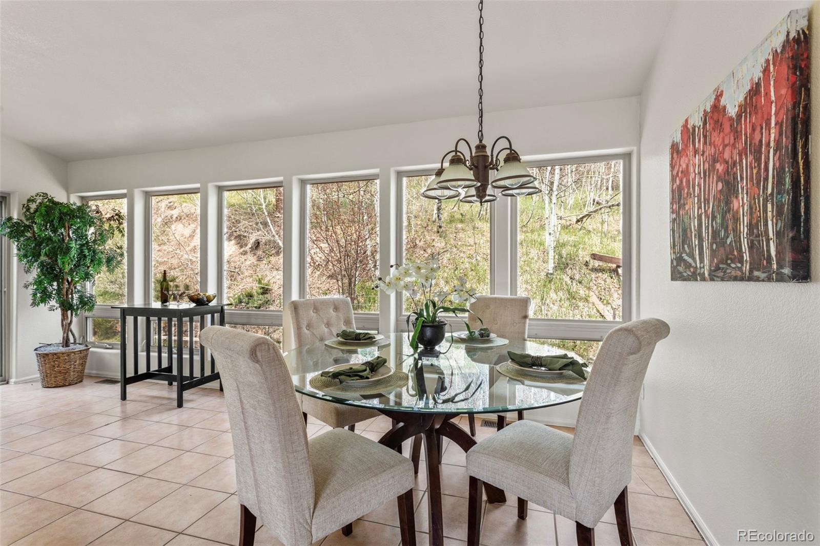 12183 Arnett Ranch Road Littleton, CO 80127 - Photo 12 of 28 a view of a dining room with furniture window and outside view