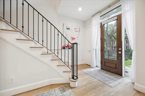 a view of an entryway with staircase