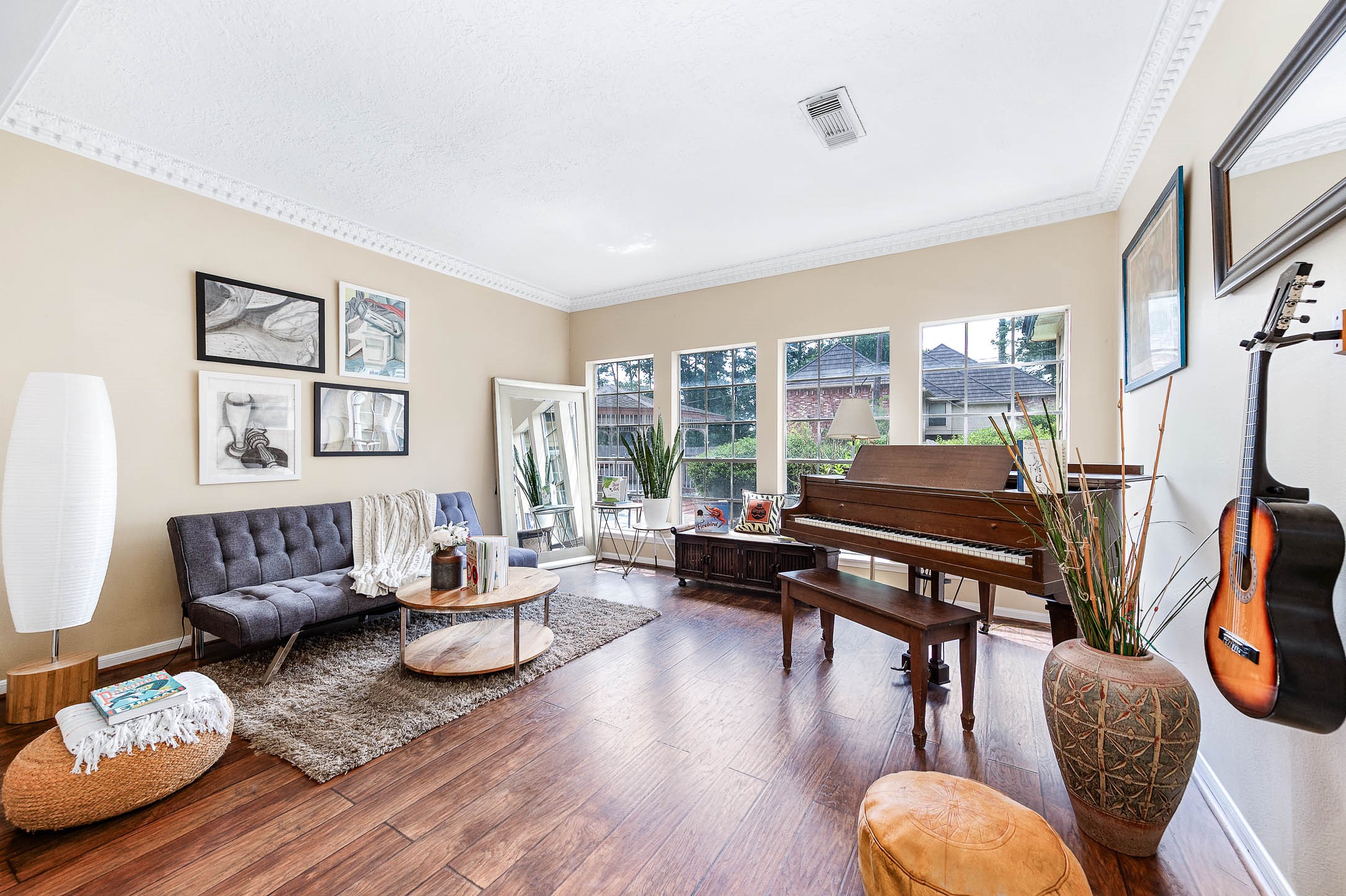 9911 Oxted Lane Spring, TX 77379 - Photo 8 of 39 a living room with furniture and wooden floor