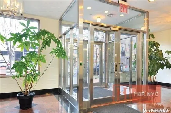 a view of a potted plant in front of a building