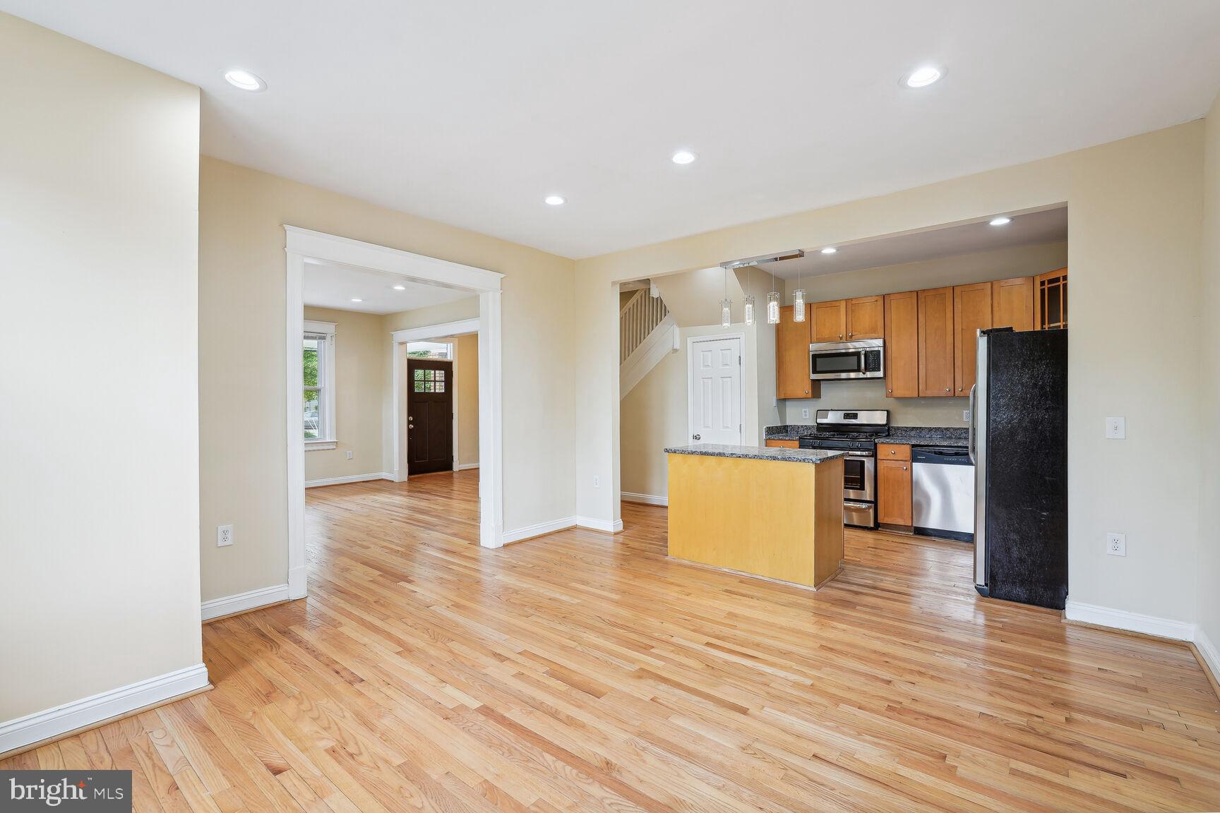 4528 4th Street Northwest Washington, DC 20011 - Photo 10 of 28 a view of kitchen with wooden floor and electronic appliances