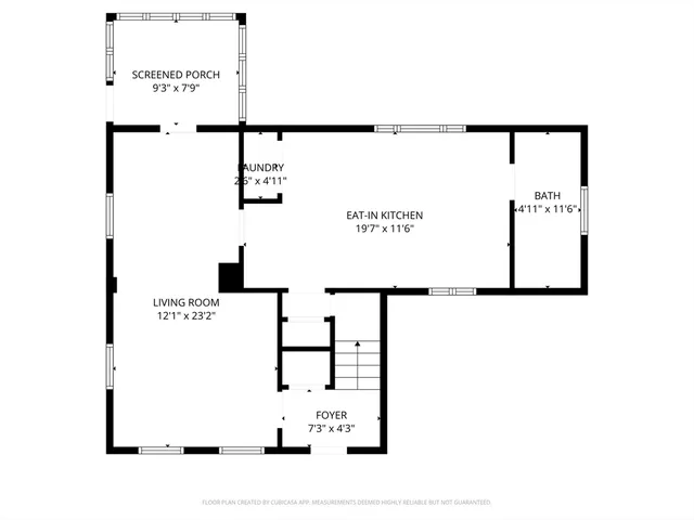 a picture of a bench in front of door