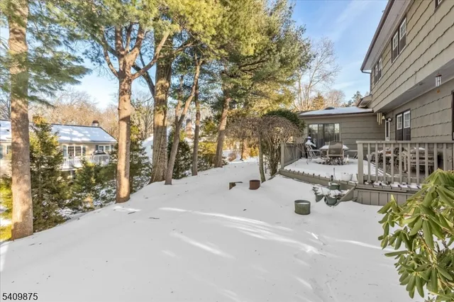 a view of a house with snow on the road
