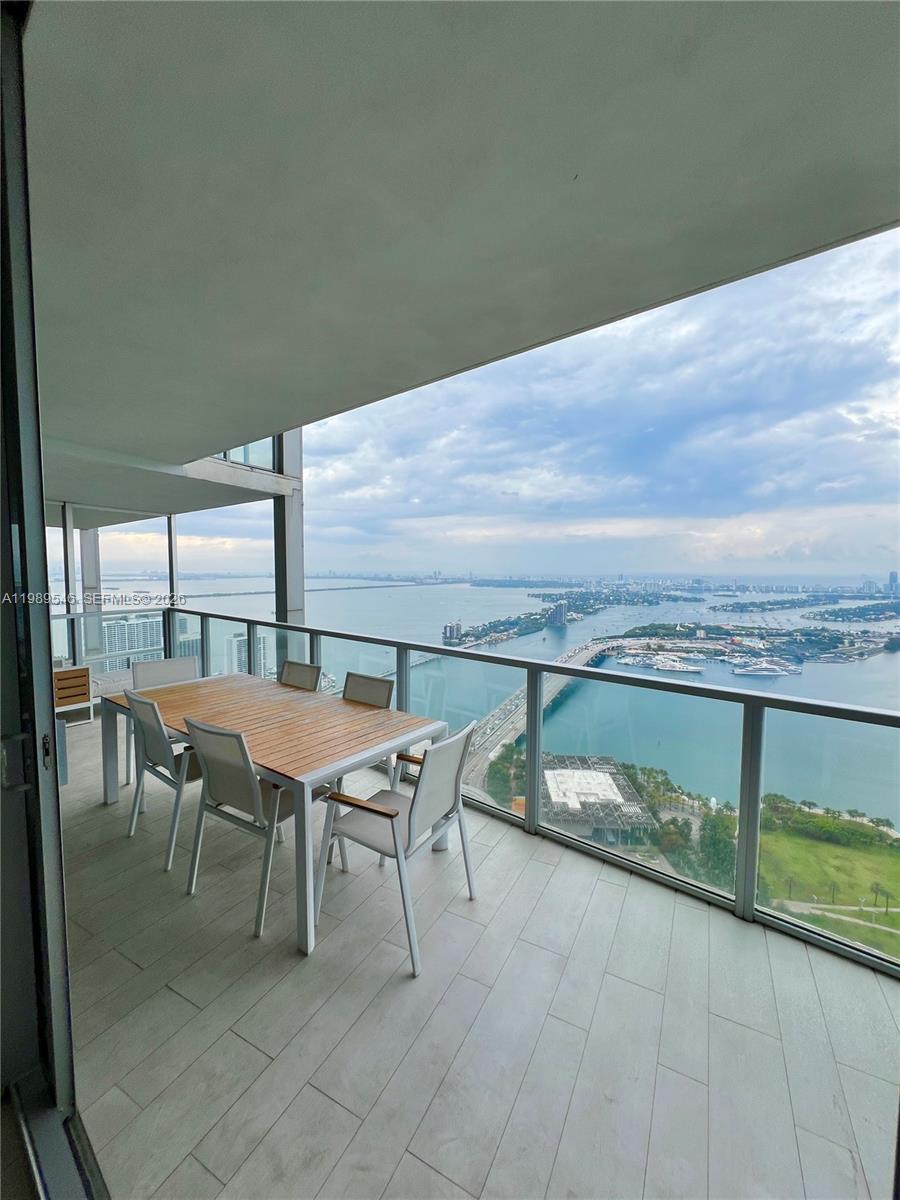 an outdoor view with a sitting space