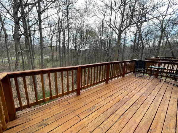 a view of wooden deck