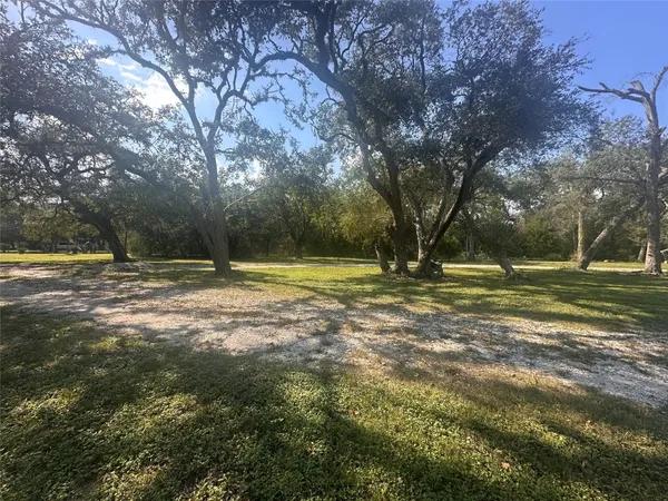 a view of outdoor space with trees all around
