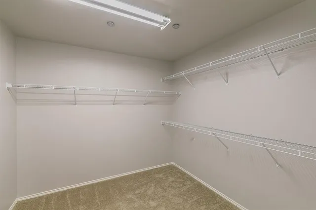 a view of a room with racks on the wall