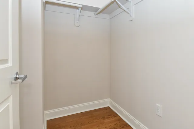 a view of small space with racks on the wall