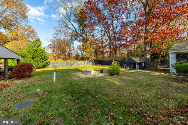 a view of backyard with green space