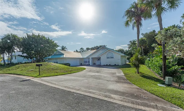 a bathroom with a sink and a yard