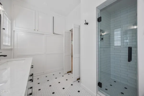 a bathroom with a shower