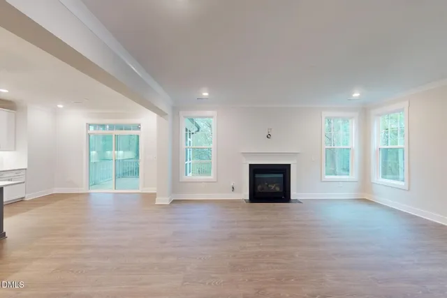 an empty room with an entryway