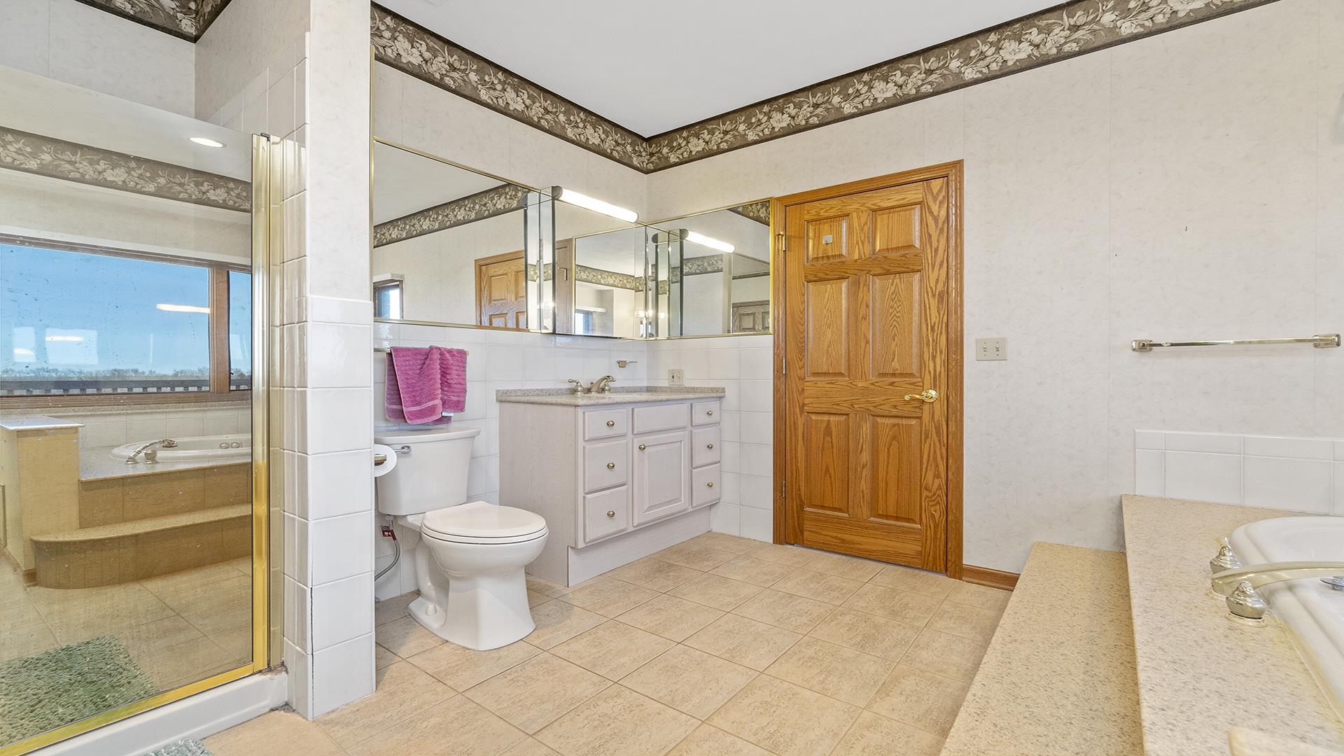 7674 West Pines Road Polo, IL 61064 - Photo 34 of 60 a bathroom with a granite countertop toilet sink and mirror
