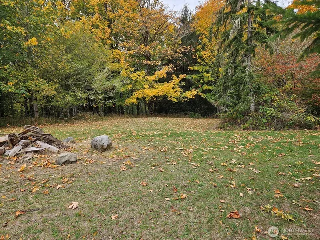 a backyard of a house with lots of green space