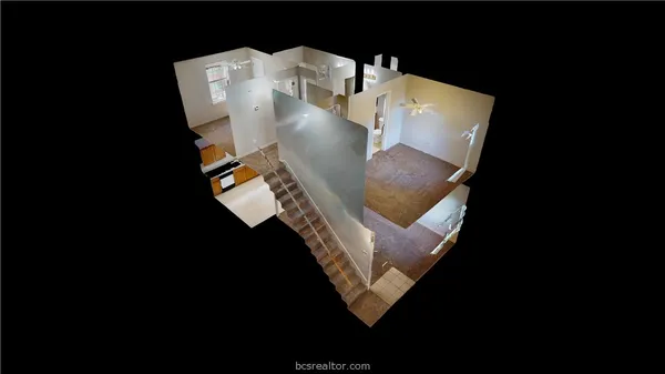 a kitchen with a refrigerator sink stove and cabinets