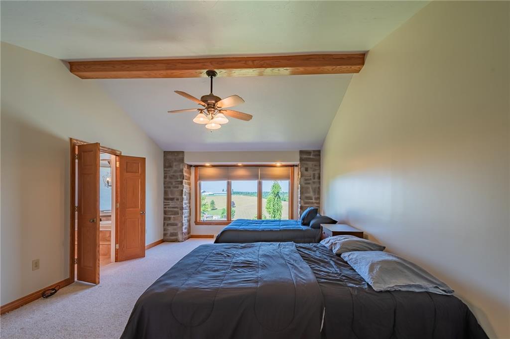 267 Mowl Road Washington, PA 15301 - Photo 8 of 25 Master Suite with Vaulted Wood Beamed Ceiling