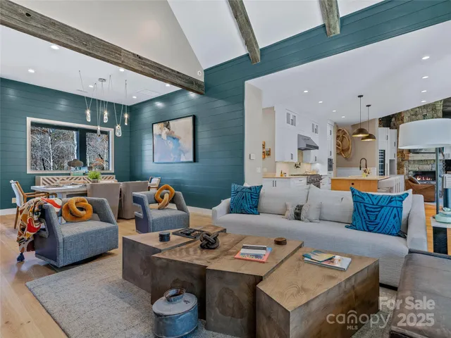 a living room with furniture and a couch