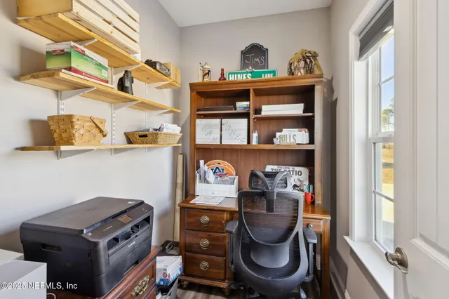 a room with a storage space