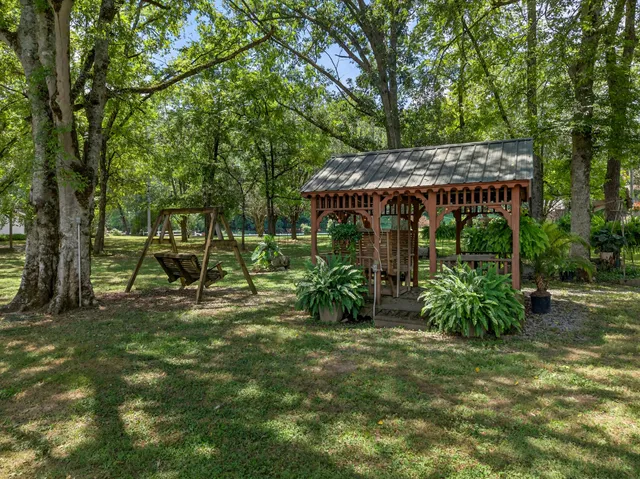 a view of a lake with a mountain in the background