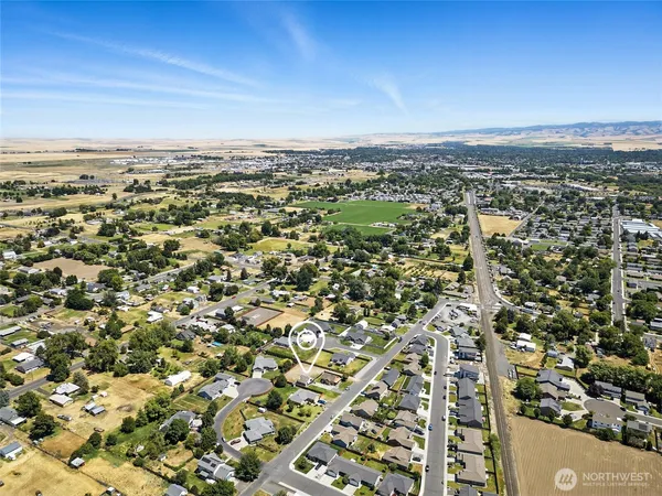 an aerial view of multiple house