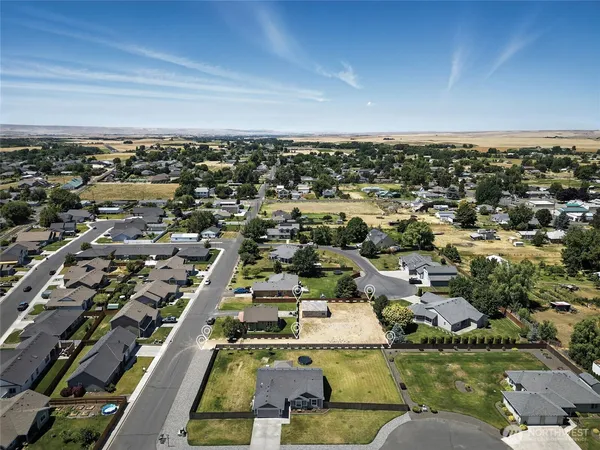 an aerial view of a city