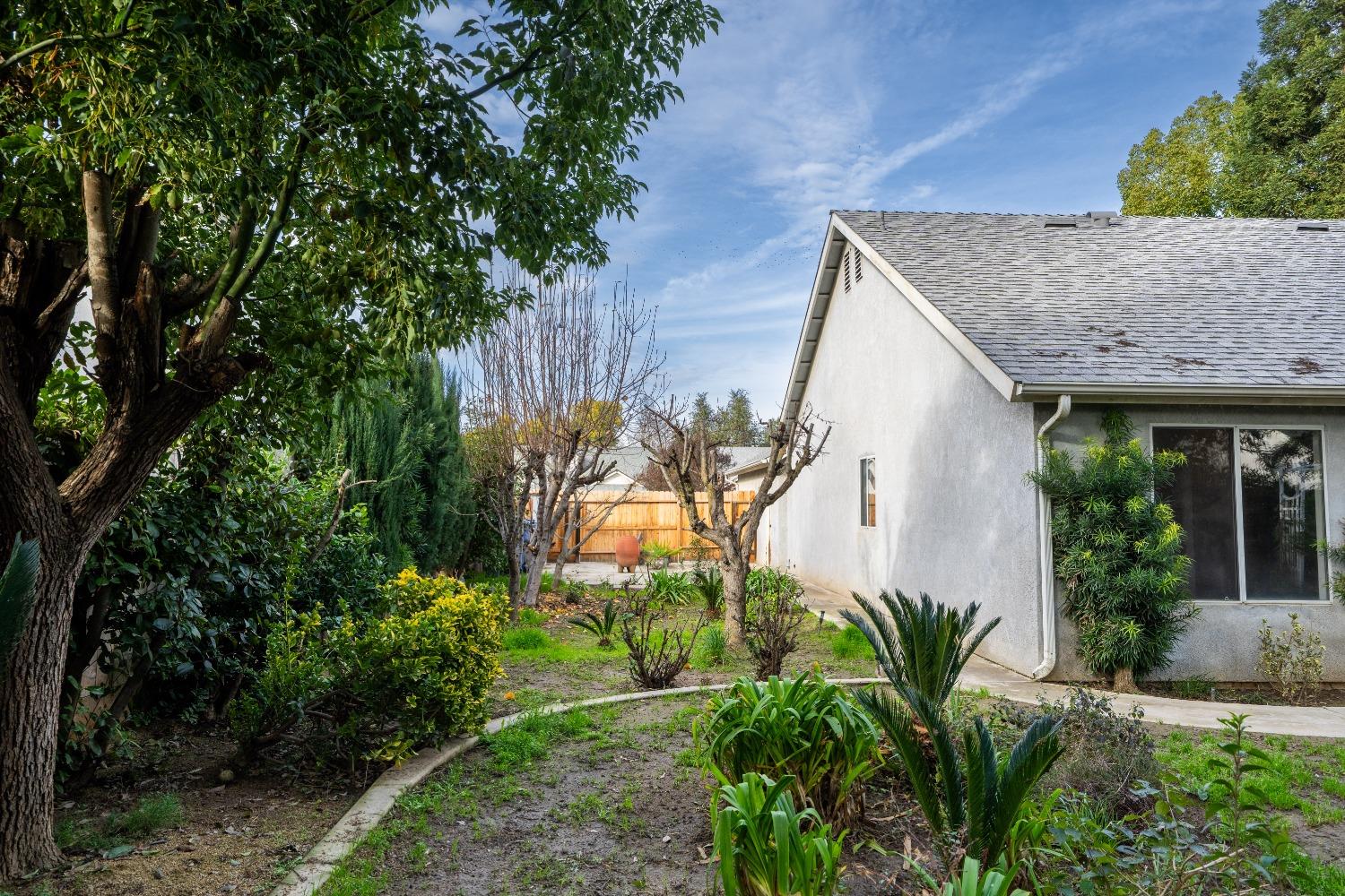 118 Oak Avenue Clovis, CA 93611 - Photo 21 of 22 a view of a house with potted plants and a large tree