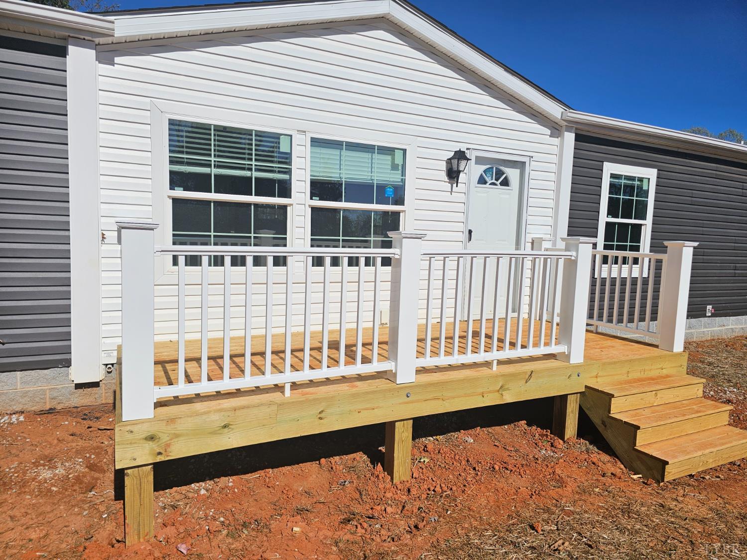 a view of a deck with a chair