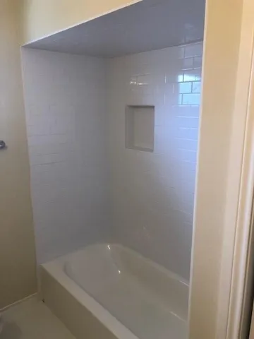 a close up of a bathtub