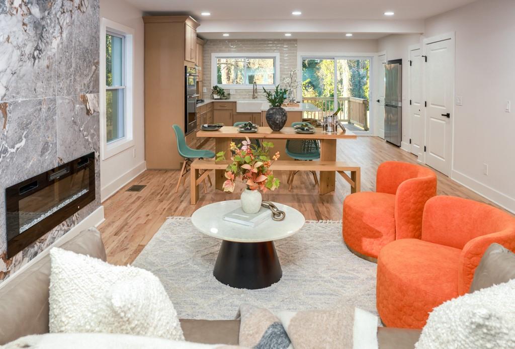 2566 Creekwood Terrace Decatur, GA 30030 - Photo 8 of 49 a living room with furniture and a wooden floor