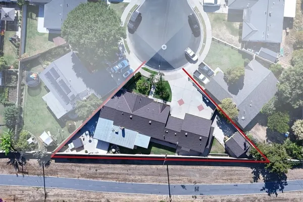 an aerial view of a house