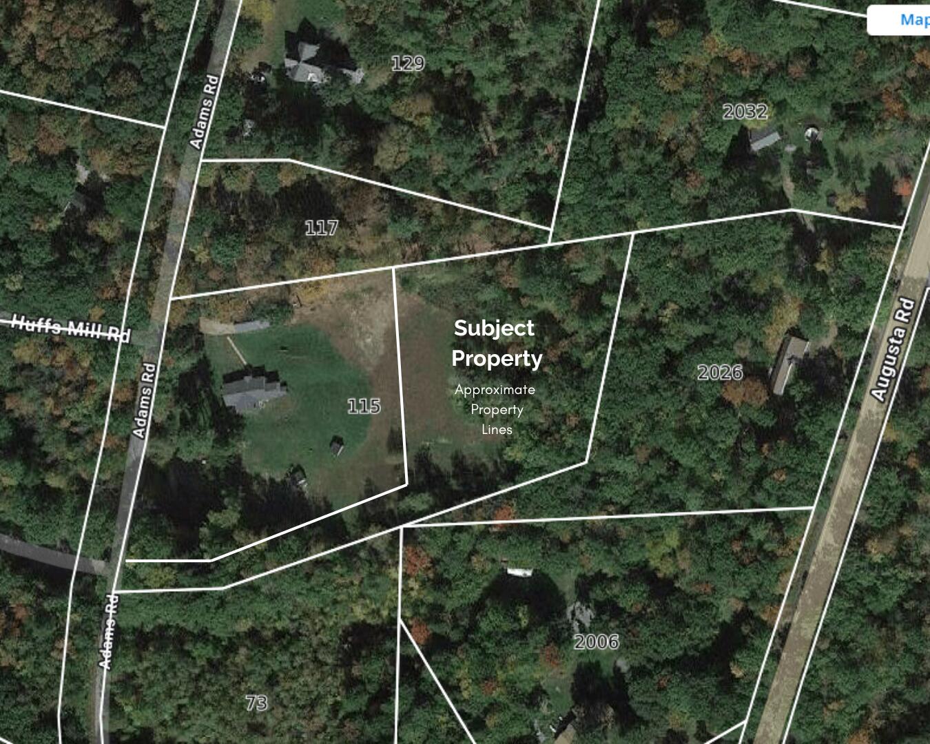 103 Adams Road Bowdoin, ME 04287 - Photo 48 of 49 103 Adams Aerial Property Lines