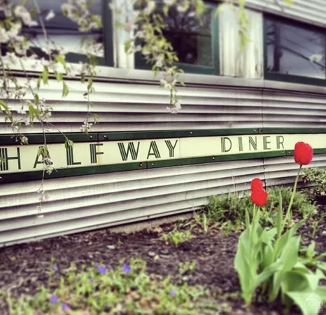 a view of a flowers in front of a building