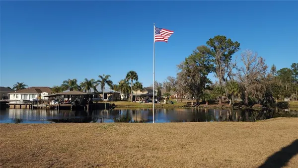a view of a lake with houses