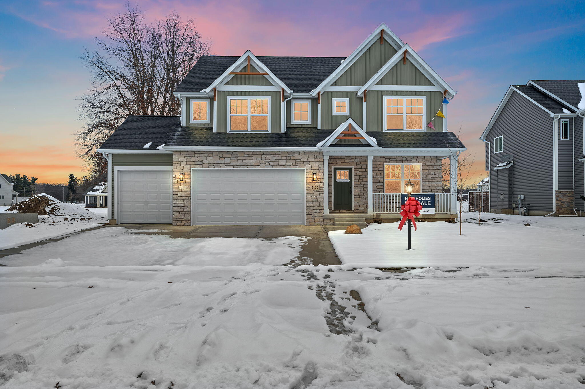 2132 Pradera Trail Chesterton, IN 46304 - Photo 43 of 46 a front view of a house with a yard