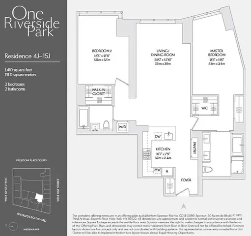 $9,950 | 50 Riverside Boulevard, Unit 11J | Upper West Side