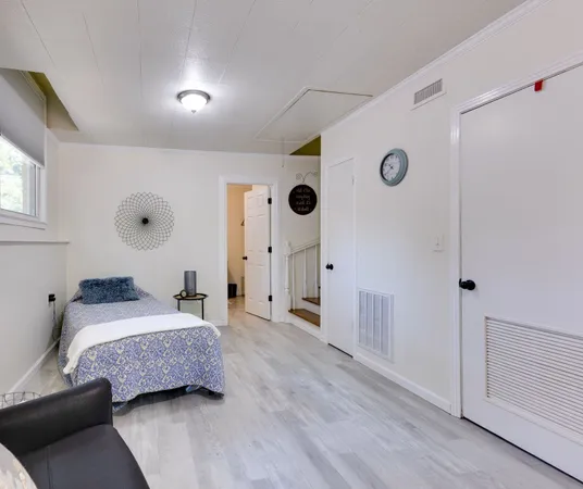 a view of a garden with a patio