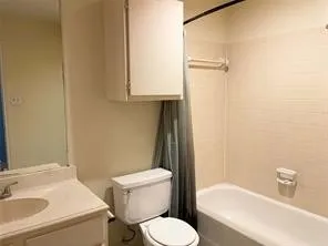 a white toilet sitting next to a bath tub