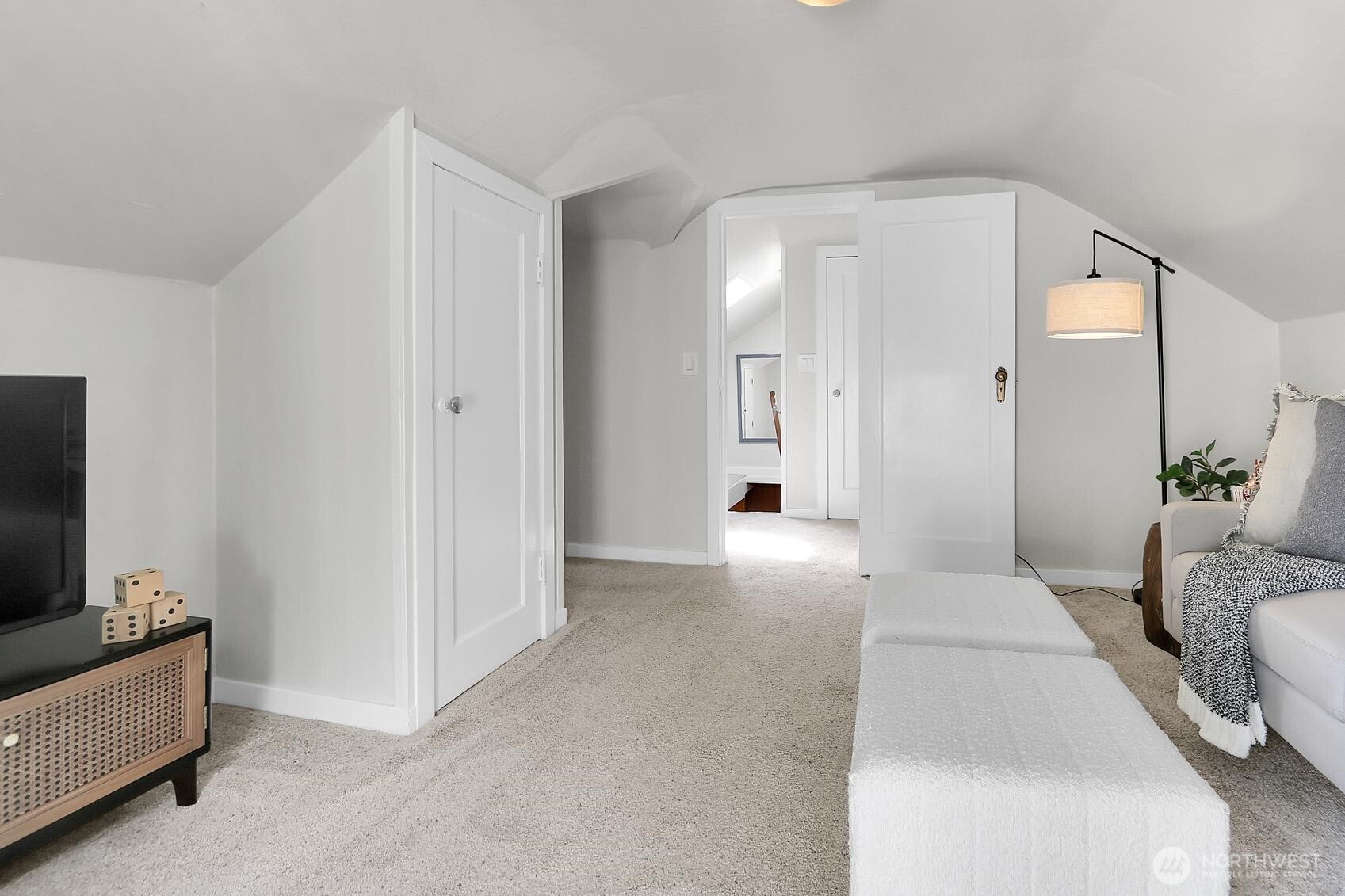 417 Ave F, Unit C Snohomish, WA 98290 - Photo 18 of 33 a living room with furniture and a flat screen tv