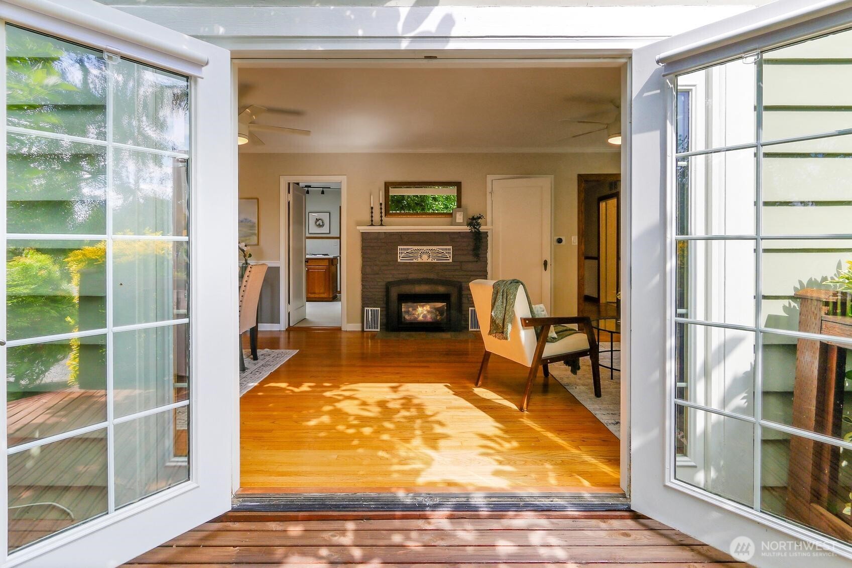 417 Ave F, Unit C Snohomish, WA 98290 - Photo 3 of 33 a living room with furniture a rug and a fireplace