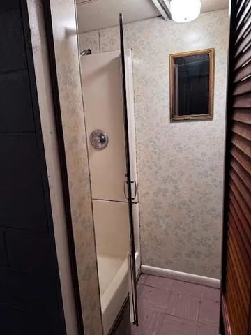 a bathroom with a shower